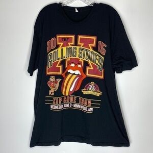 The Rolling Stones Zip Code Tour 2015 Graphic Short Sleeve Tshirt Size 2XL